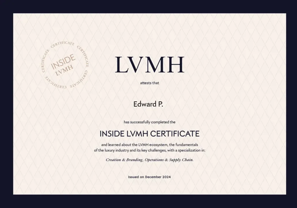LVMH Insider: Certificação
