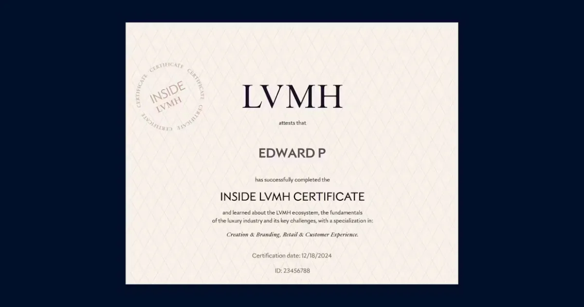 As inscrições estão abertas para a Certificação INSIDE LVMH | Setembro de 2025