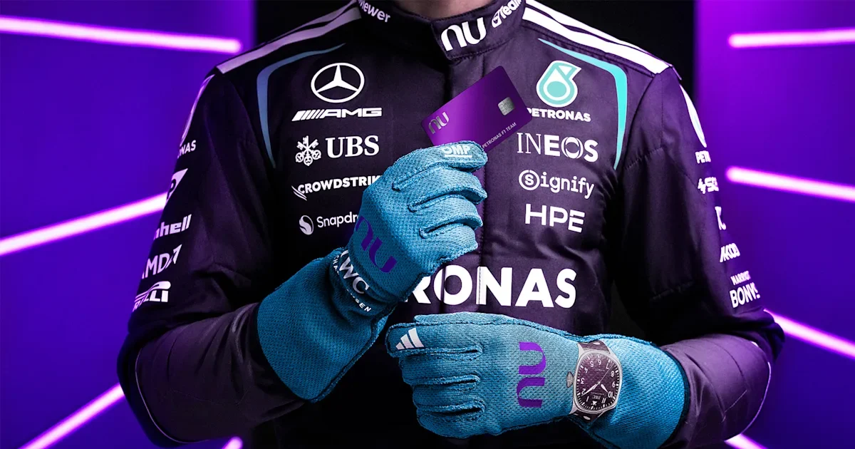 Nubank patrocinará a Mercedes-AMG PETRONAS na Fórmula 1