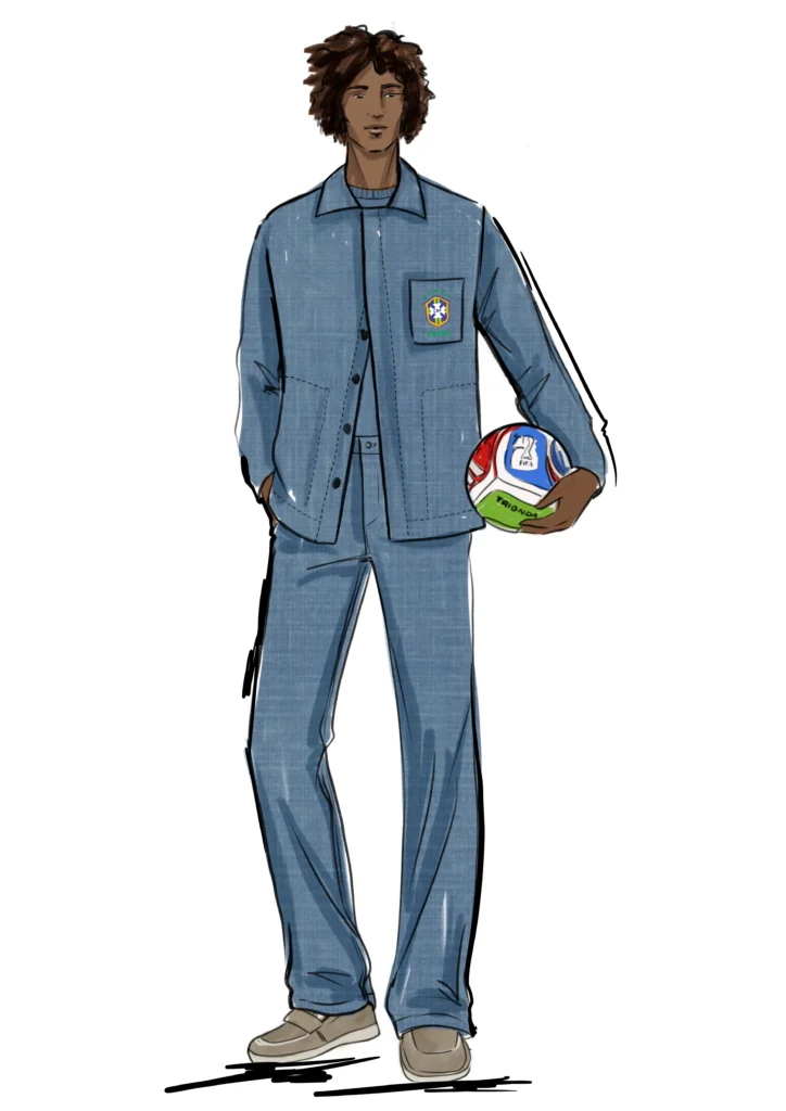 Foto do Croqui desenvolvido pela Ricardo Almeida para os jogadores da Seleção Brasileira de Futebol