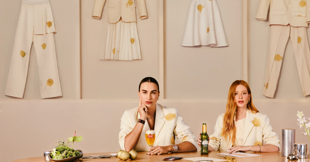 Stella Artois une tênis e moda em coleção desenhada por Marina Ruy Barbosa com assinatura de Aryna Sabalenka
