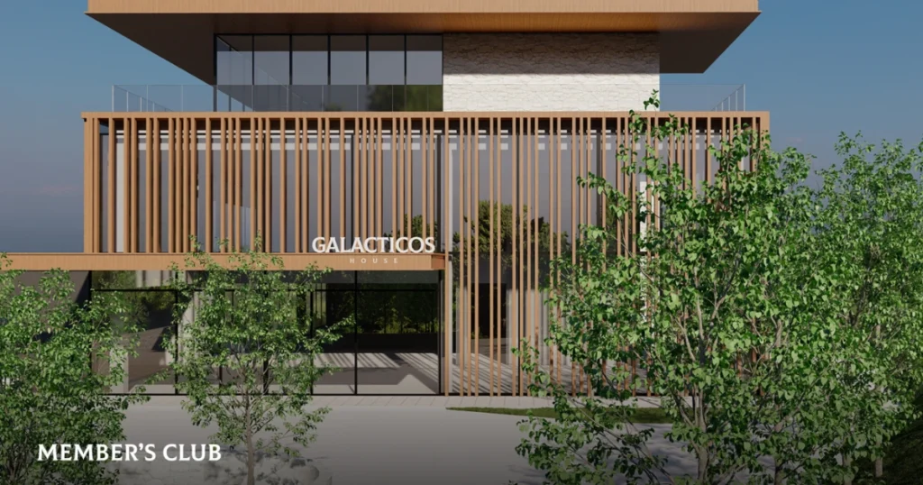Imagem 3D do projeto do Member's Club da Galacticos House