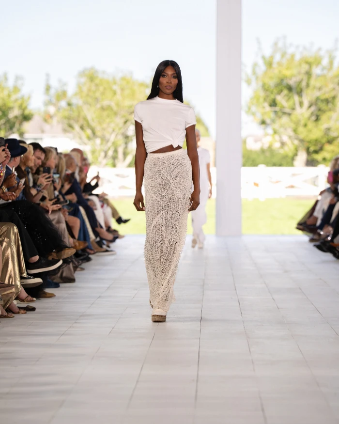 Foto de Naomi Campbell, no desfile de Primavera 2025 da Ralph Lauren