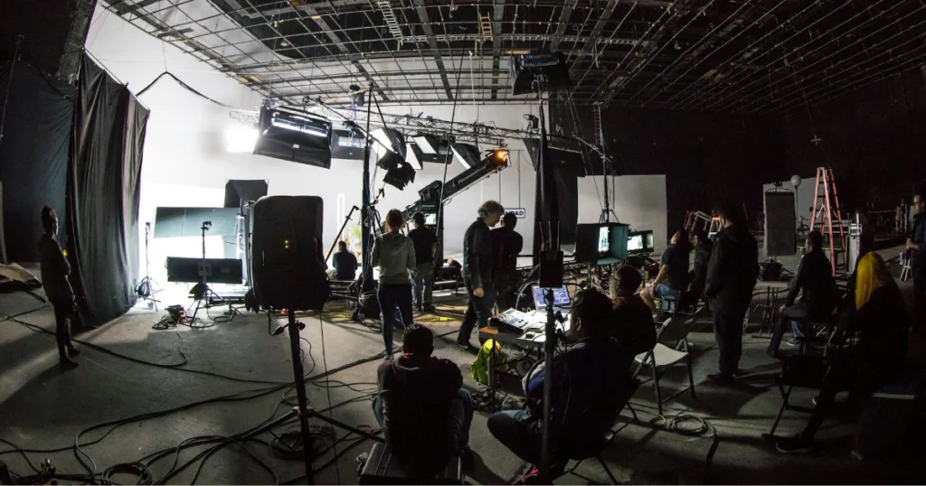 Foto de um set de filmagem