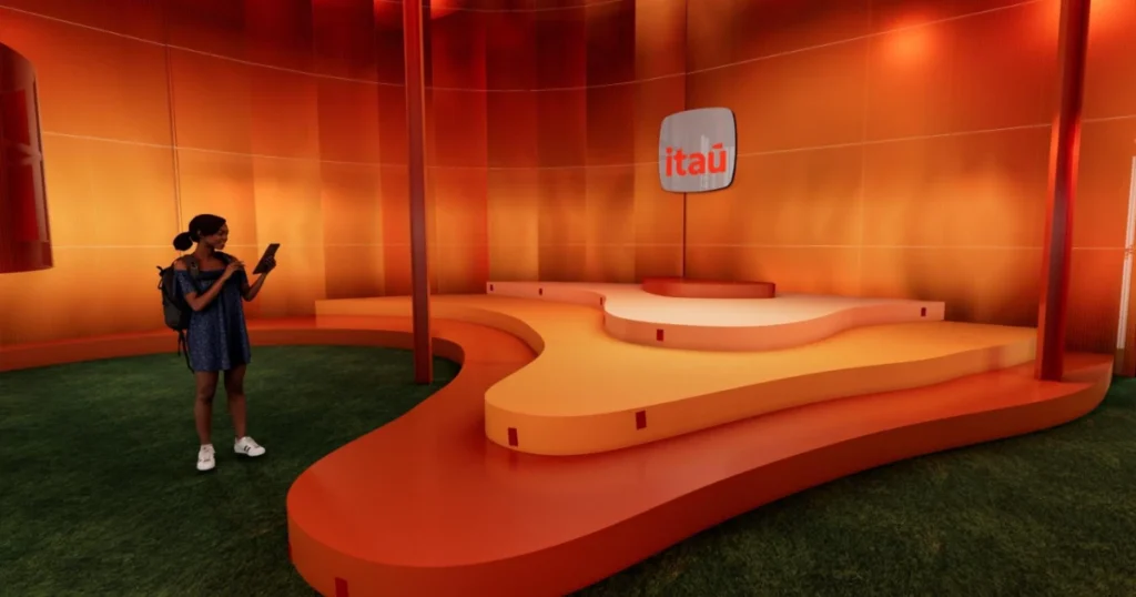 Ilustração da parte interna do Pavilhão Itaú no Rock in Rio 2026
